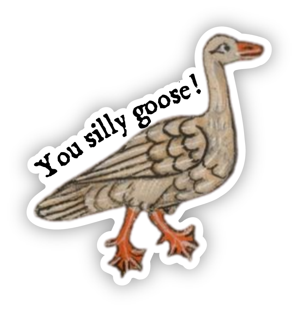 Medieval Marginalia Silly Goose Vinyl Sticker