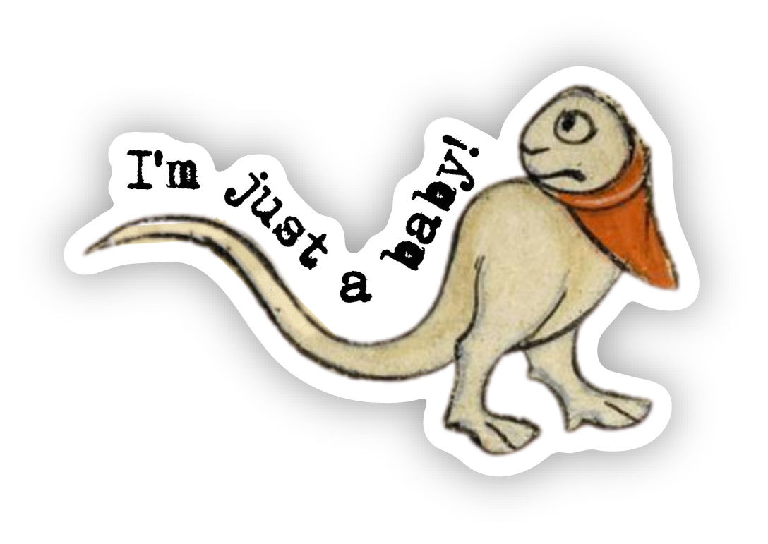 Medieval Marginalia Just a Baby Vinyl Sticker