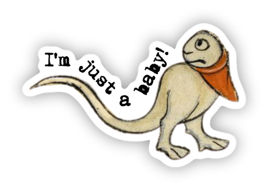 Medieval Marginalia Just a Baby Vinyl Sticker