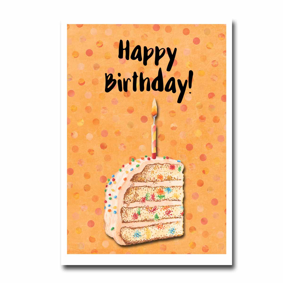 Happy Birthday Cake Blank Greeting Card
