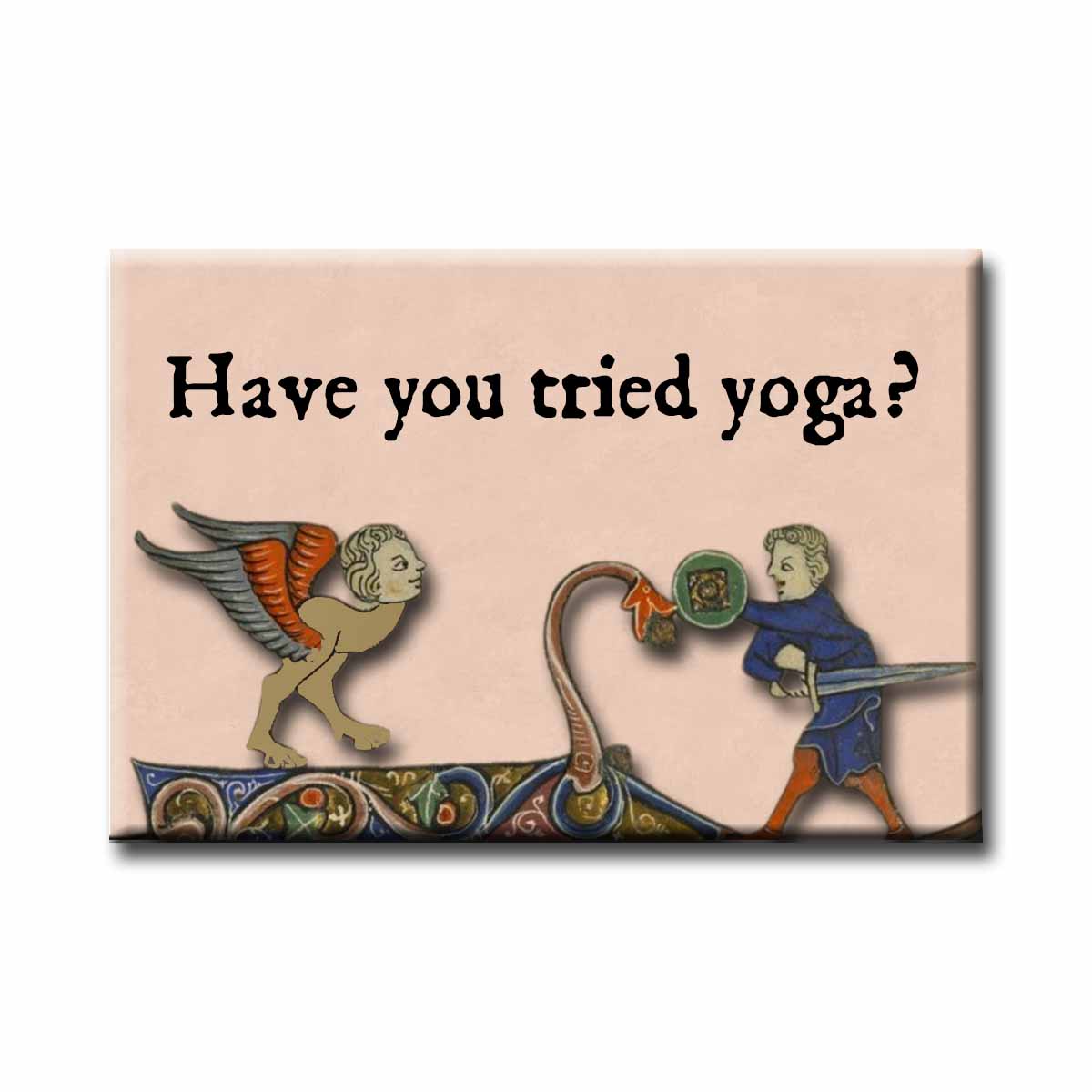 Medieval Marginalia Have You Tried Yoga Refrigerator Magnet