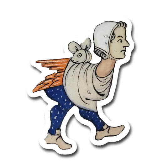 Medieval Marginalia I'm Walking Here Vinyl Sticker
