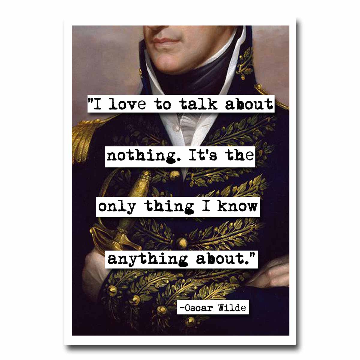 Oscar Wilde Talk About Nothing Quote Blank Greeting Card