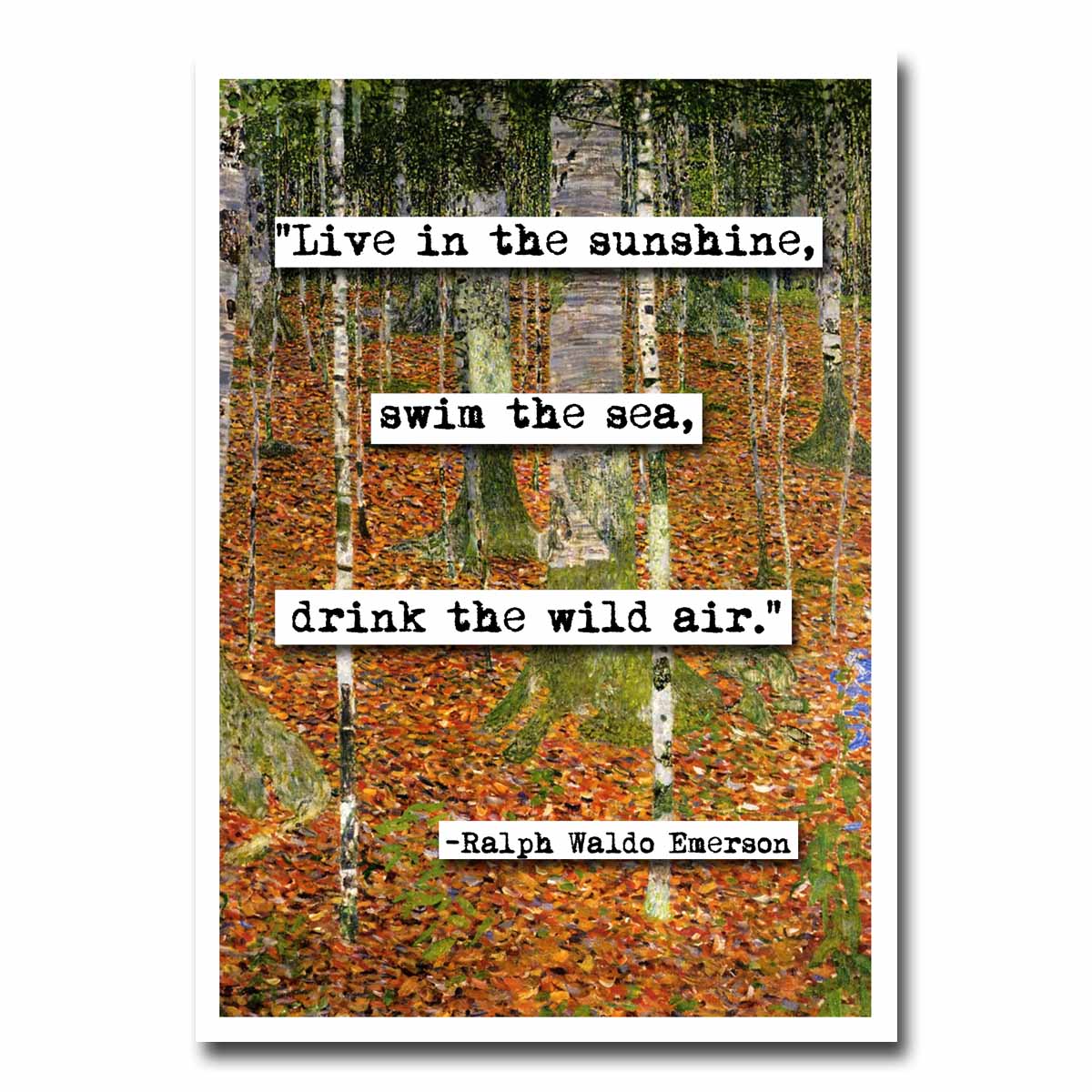 Ralph Waldo Emerson Live In The Sunshine Quote Blank Greeting Card