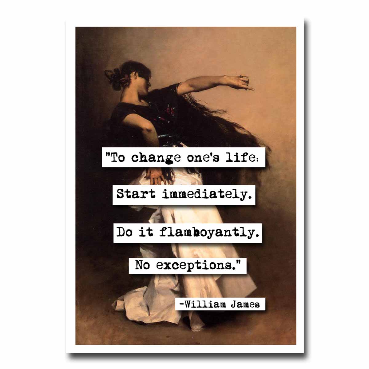 William James Start Immediately Quote Blank Greeting Card