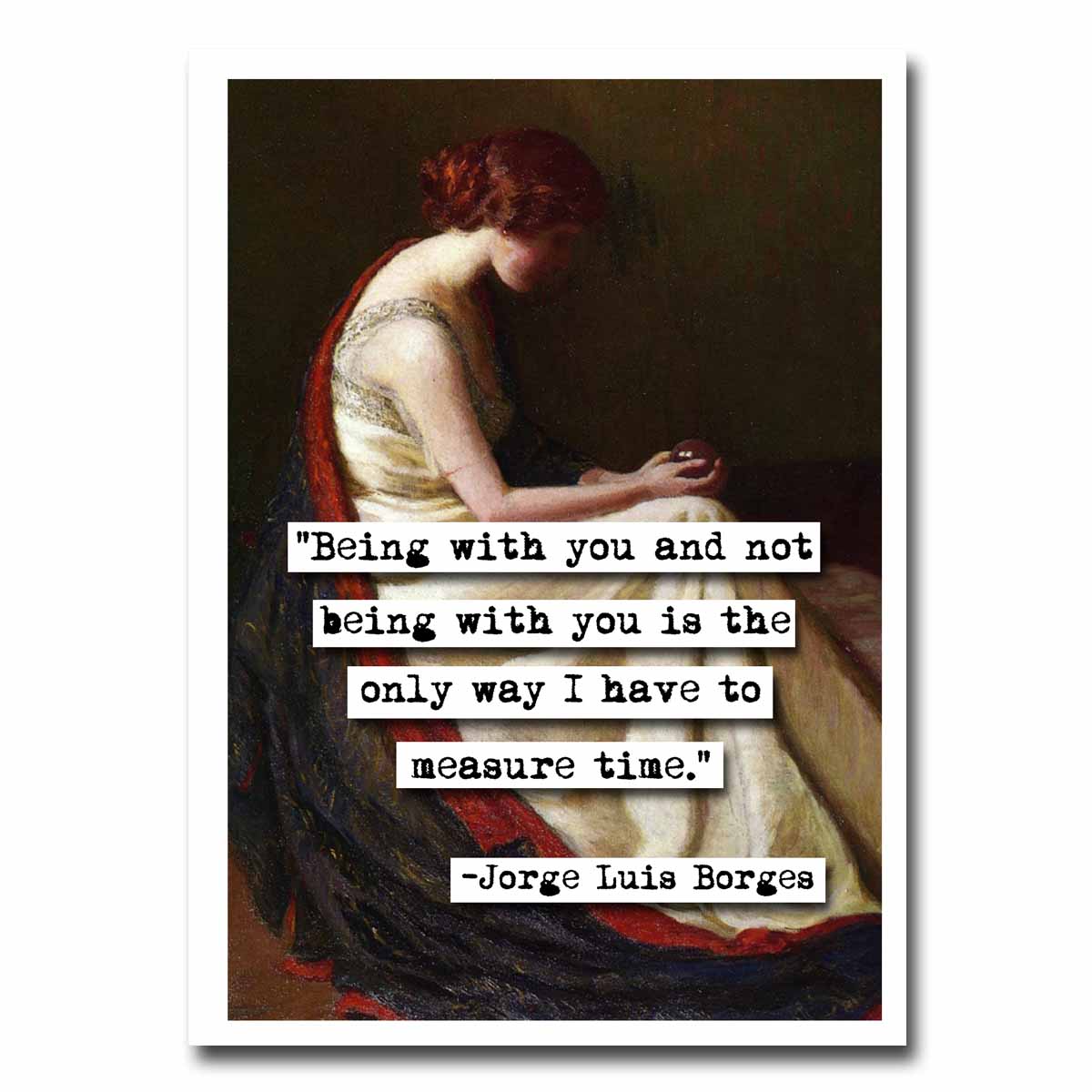 Jorge Luis Borges Time Quote Blank Greeting Card