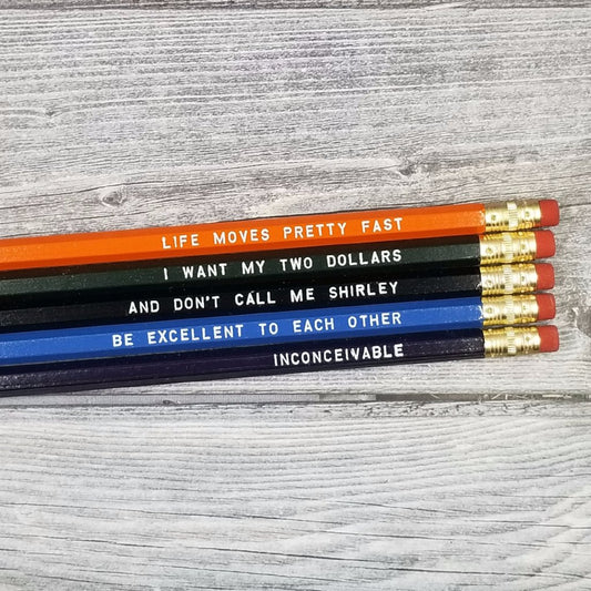 80s Movie Quote Pencils