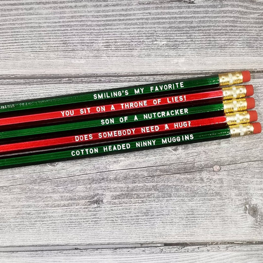 Elf Quote Christmas Pencils