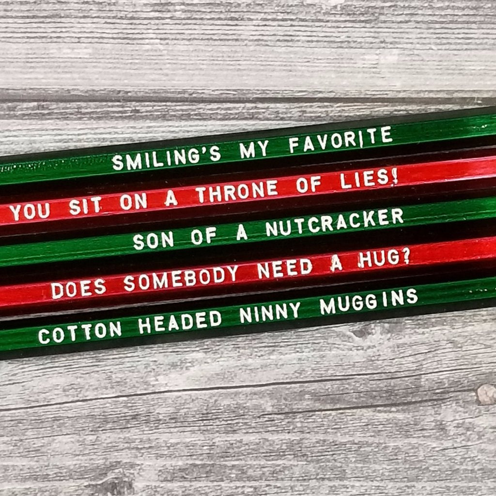 Elf Quote Christmas Pencils