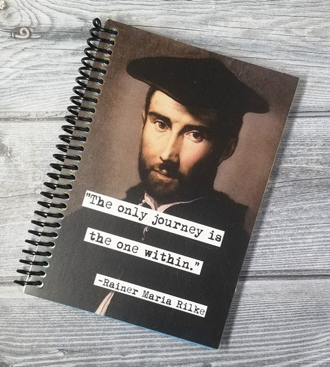 Rainer Maria Rilke Only Journey Quote 5x7 Unlined Notebook