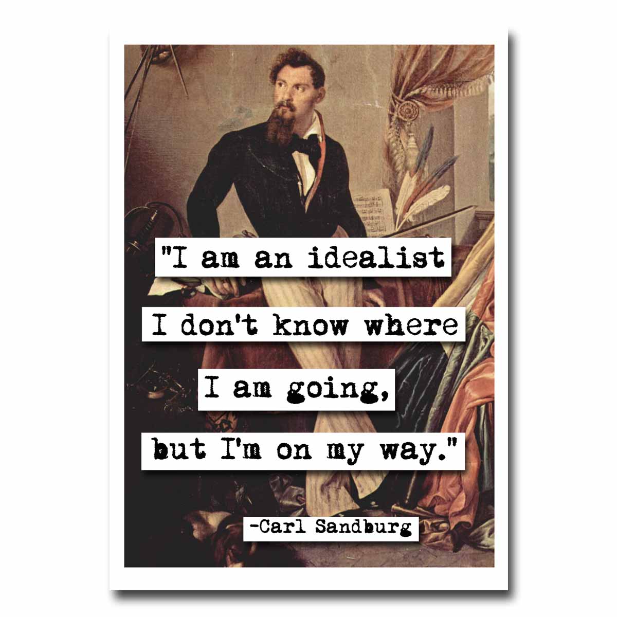 Carl Sandburg Quote Blank Greeting Card