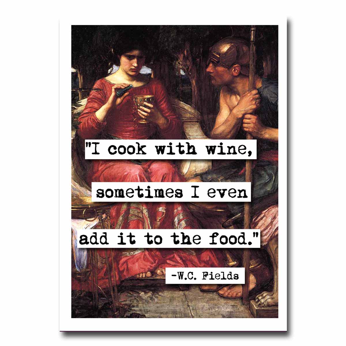 W.C. Fields Wine Blank Greeting Card