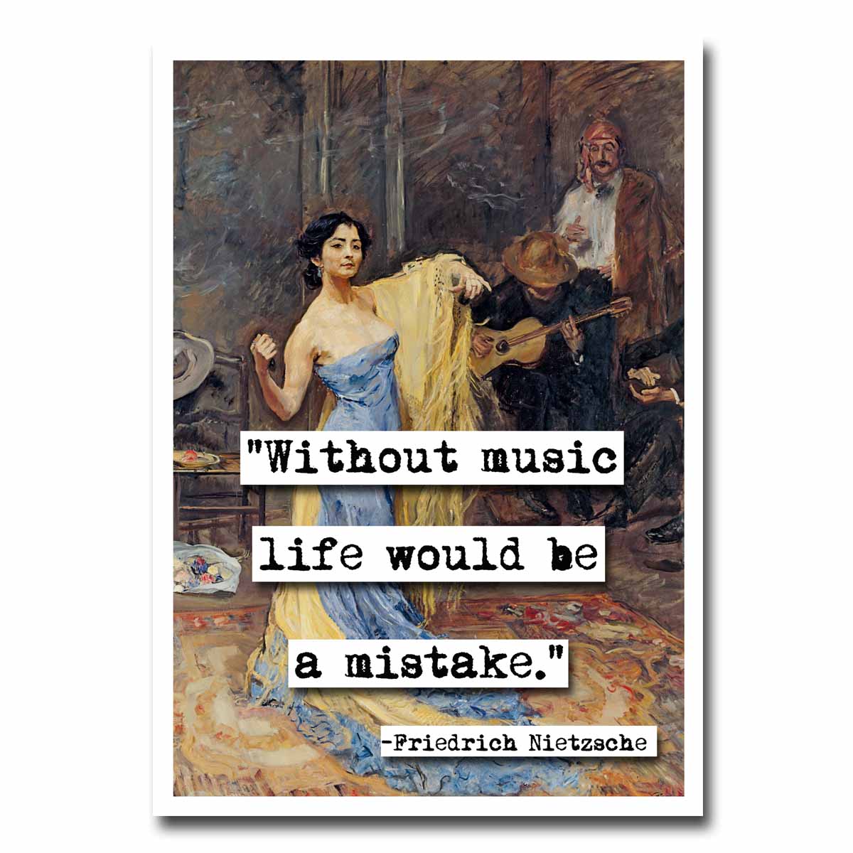 Friedrich Nietzsche Music Quote Blank Greeting Card