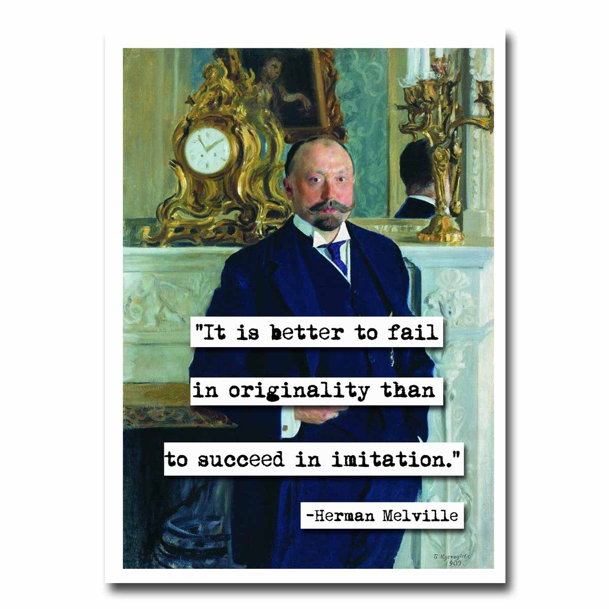 Herman Melville Originality Quote Blank Greeting Card