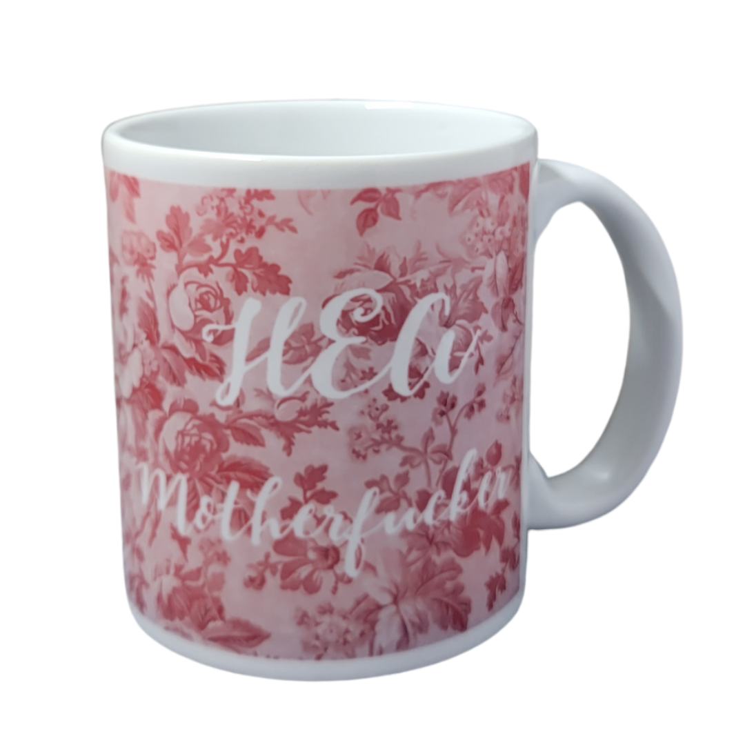 Bookstore Romance Day HEA Motherfucker Pink and Red Floral Mug