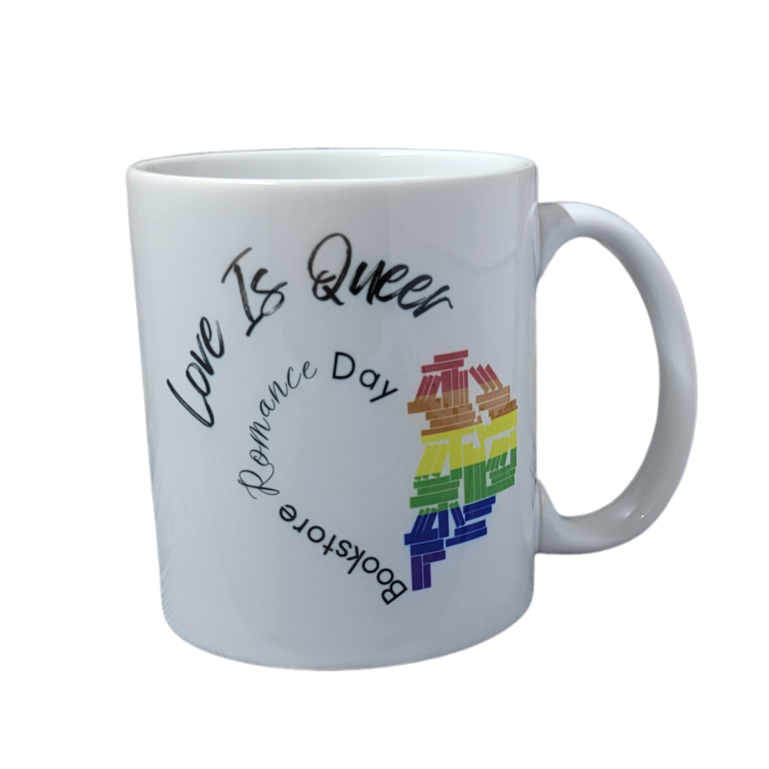 Bookstore Romance Day Love is Queer Mug
