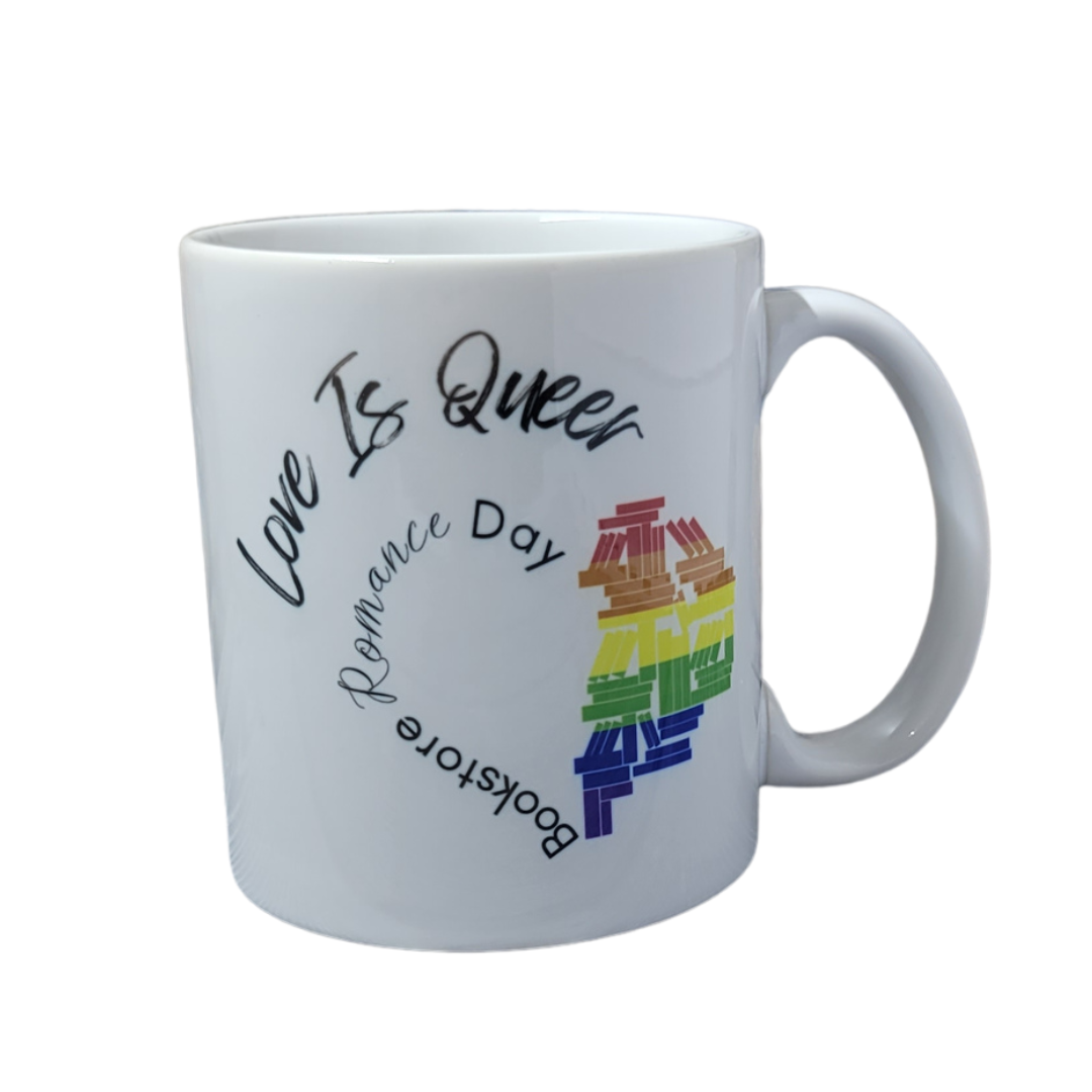 Bookstore Romance Day  Love is Queer Mug