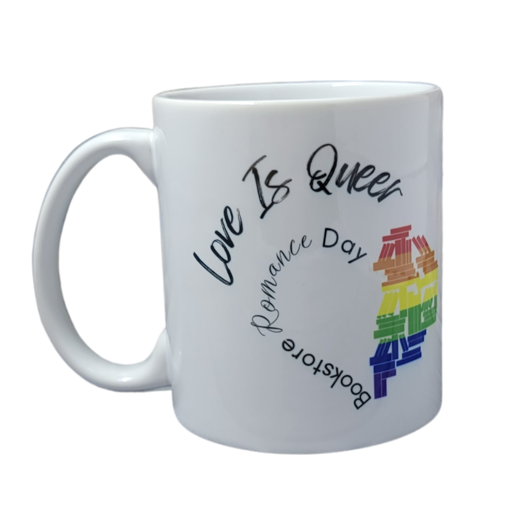 Bookstore Romance Day Love is Queer Mug