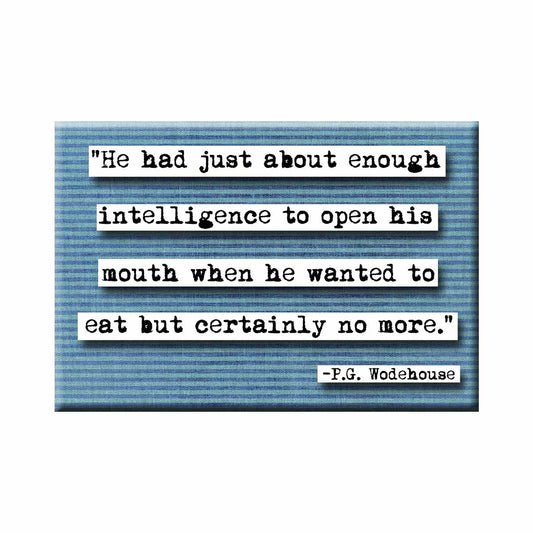 P.G. Wodehouse About Enough Intelligence Refrigerator Magnet (no.842)