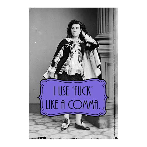 Use Fuck Like a Comma Postcard