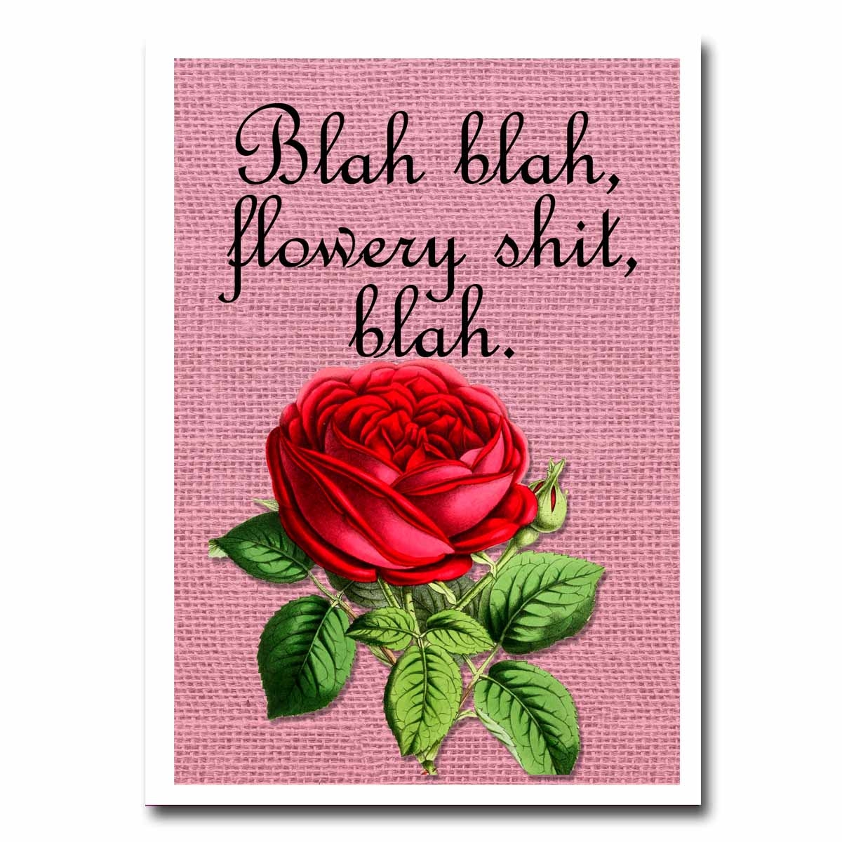 Flowery Shit Blank Greeting Card NSFW