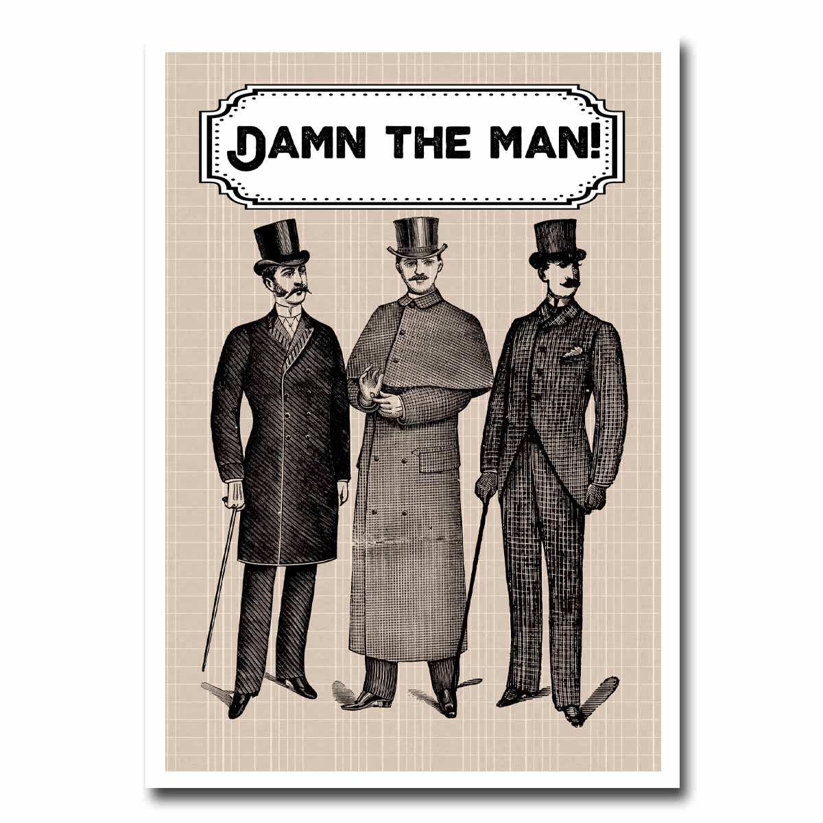 Damn the Man Blank Greeting Card NSFW
