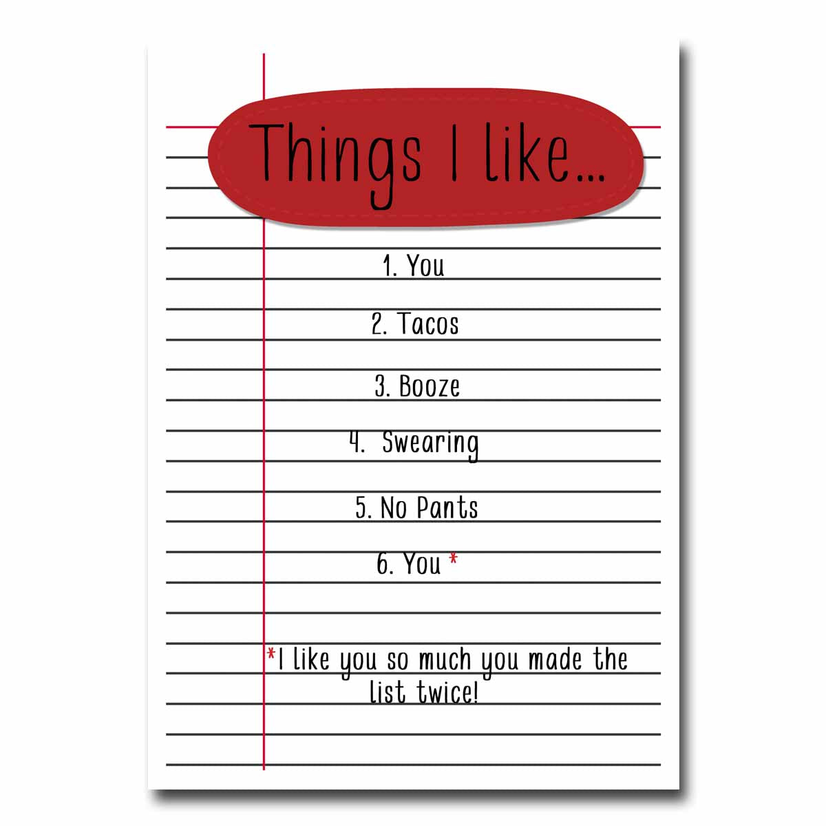 Things I Like Greeting Card NSFW