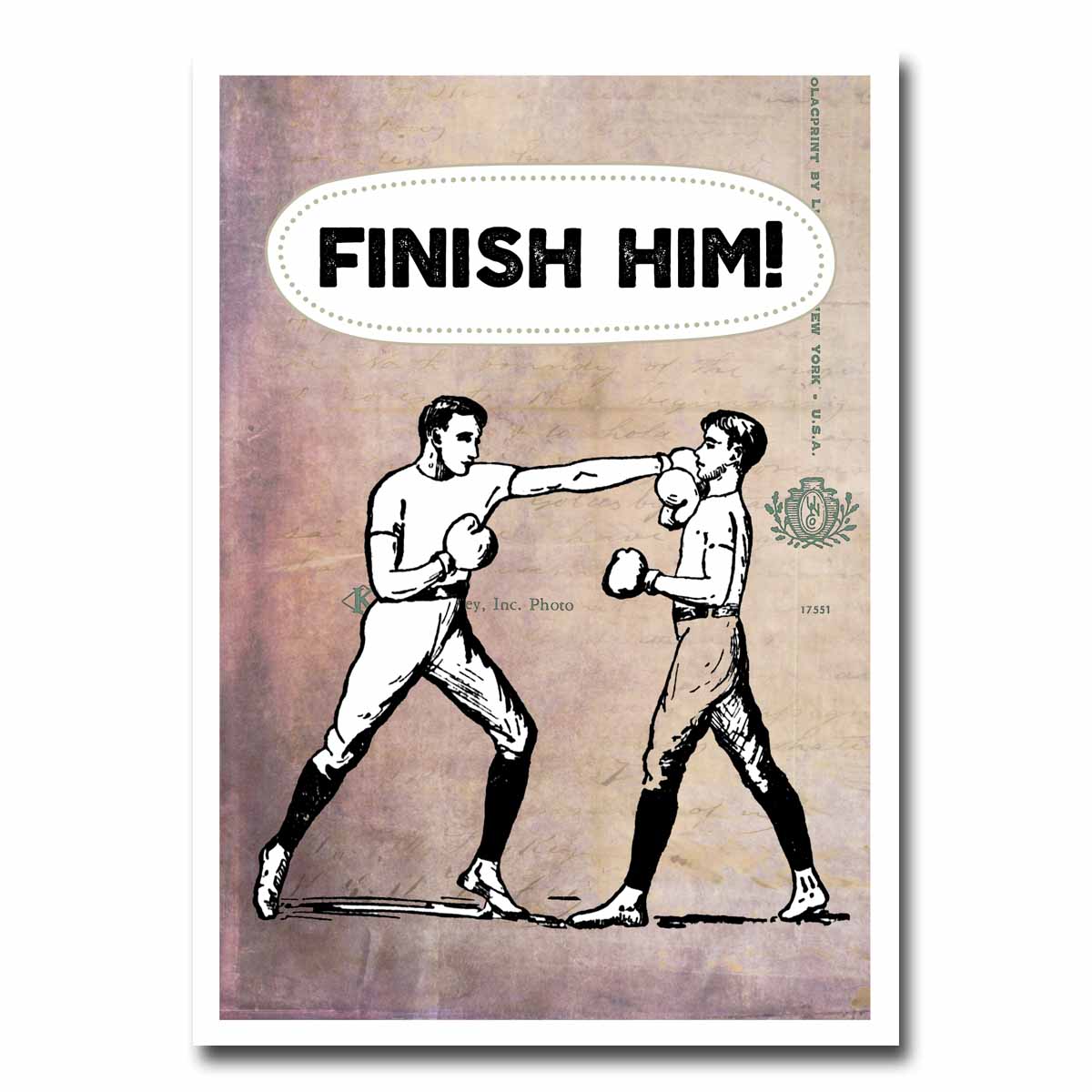Finish Him Blank Greeting Card