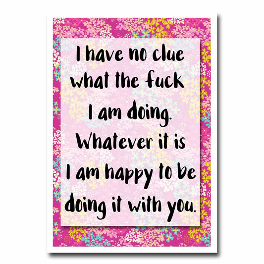 No Clue  Blank Greeting Card NSFW