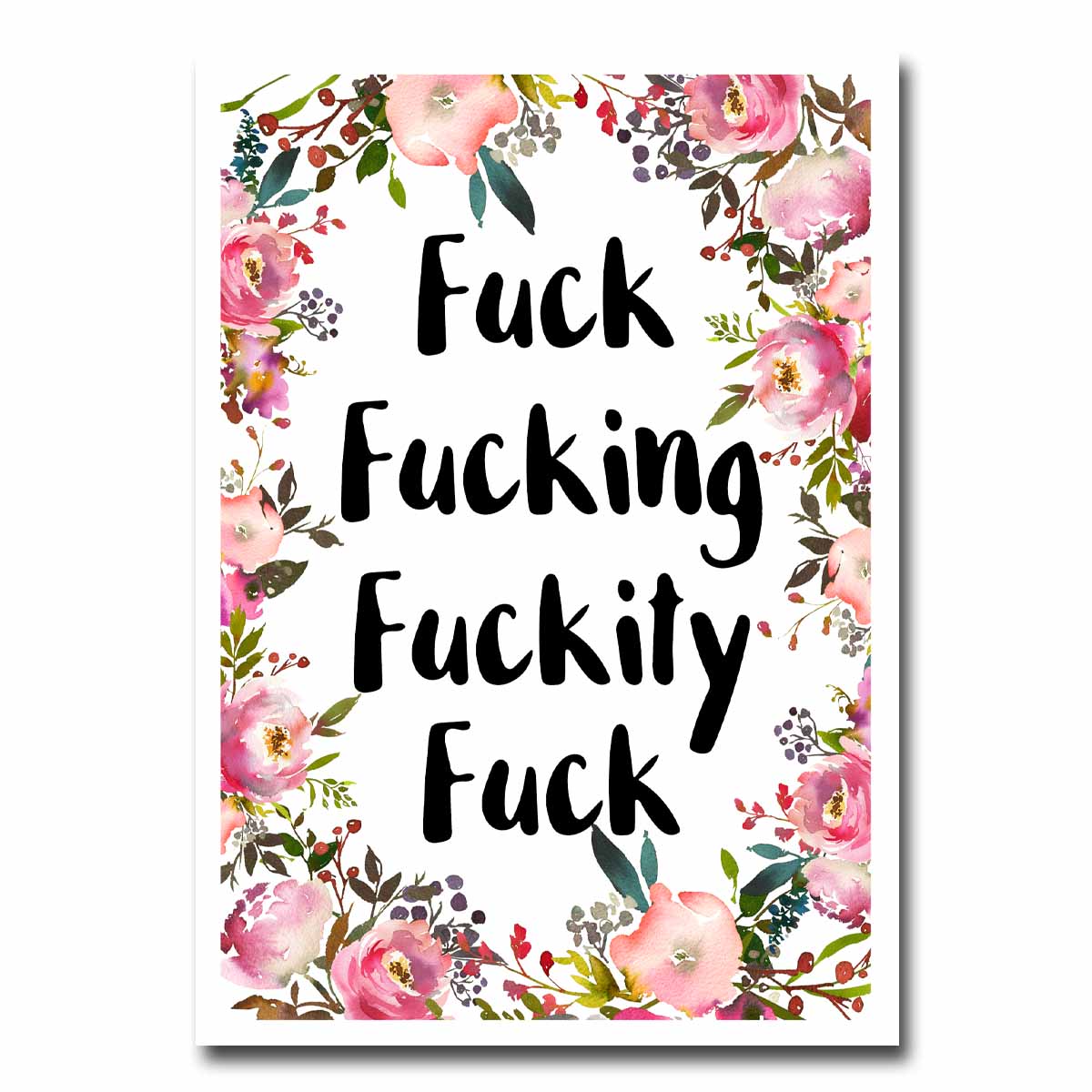 Fuck Fucking Fuckity Fuck Blank Greeting Card NSFW