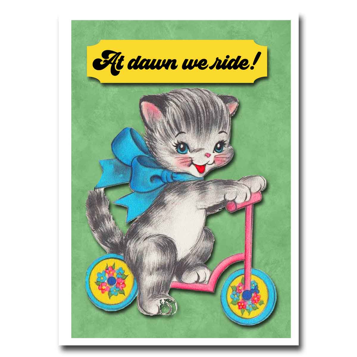 At Dawn We Ride Blank Greeting Card