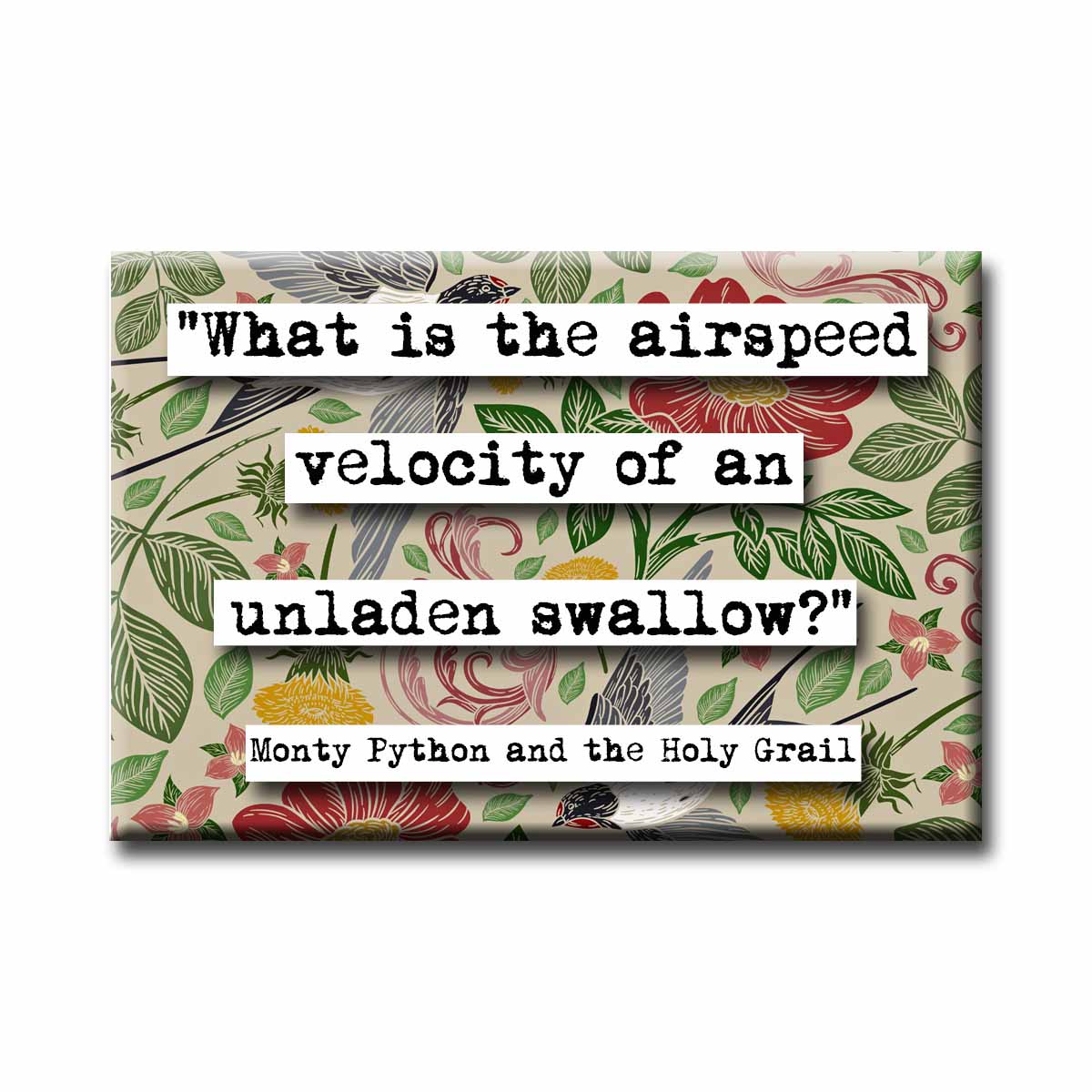 Monty Python and the Holy Grail Unladen Swallow Quote Refrigerator Magnet