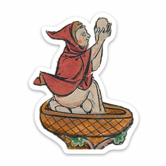 Medieval Marginalia Sitting on Some Eggs Vinyl Sticker