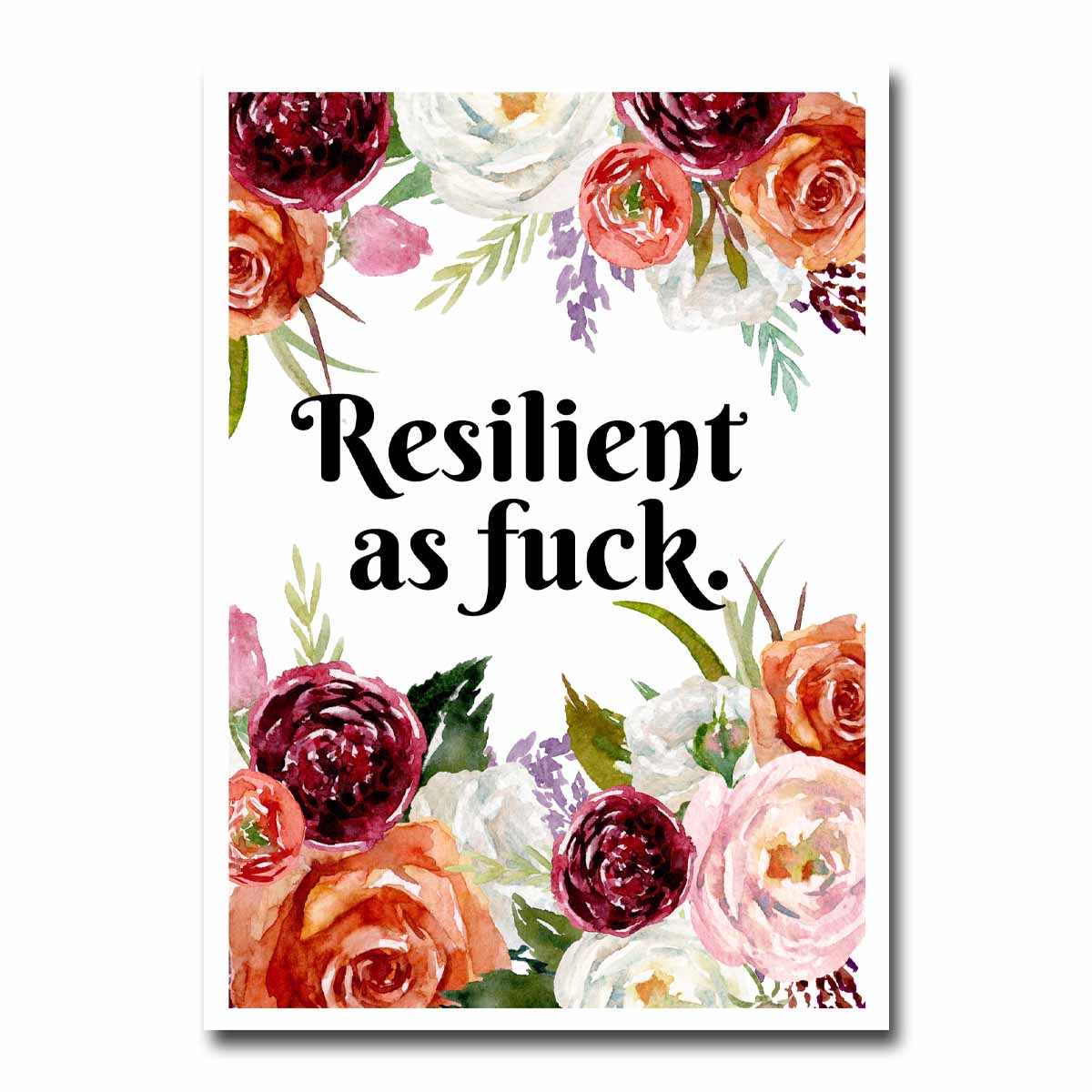 Resilient As Fuck Blank Greeting Card NSFW