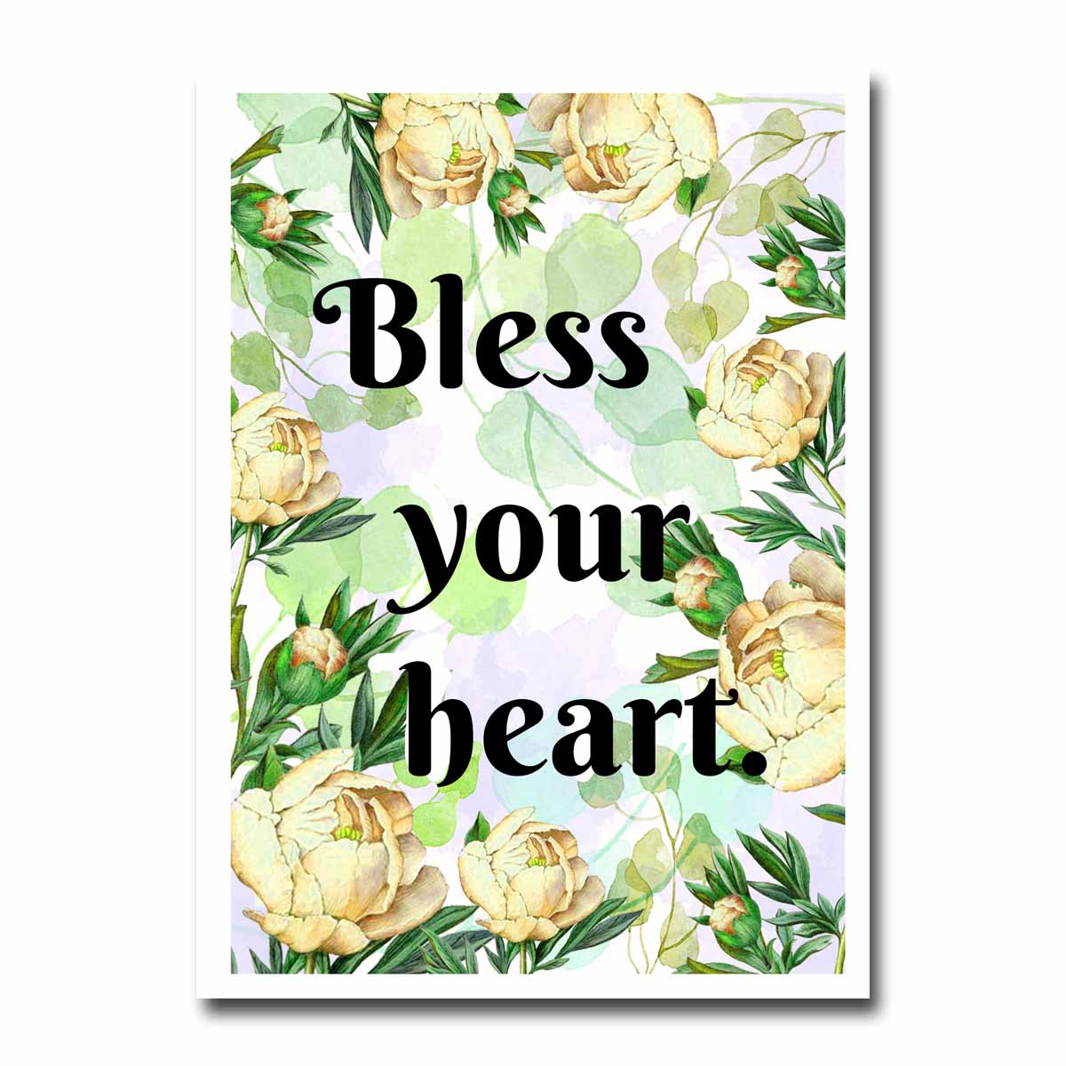 Bless Your Heart Blank Greeting Card