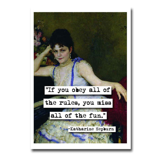 Katharine Hepburn Rules Quote Blank Greeting Card