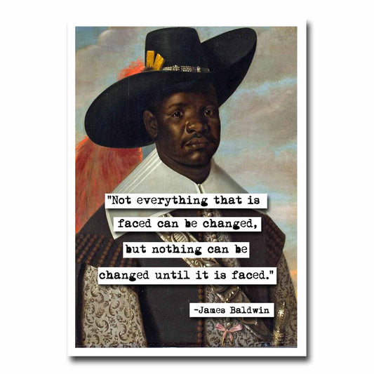 James Baldwin Not Everything Quote Blank Greeting Card