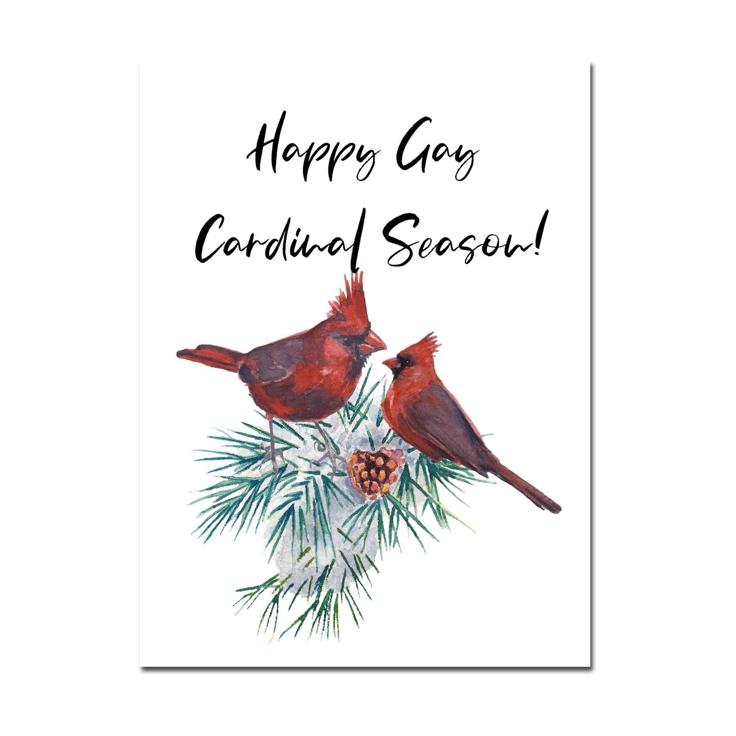 Happy Gay Cardinal Season Blank Christmas Greeting Card