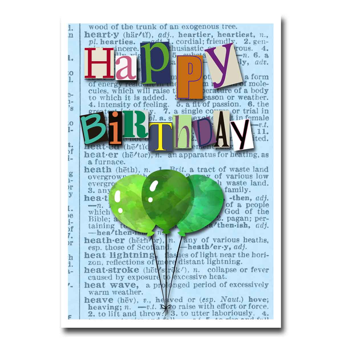 Happy Birthday Ransom Letters Blank Greeting Card