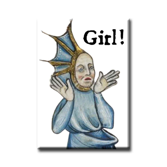 Medieval Marginalia Girl! Refrigerator Magnet