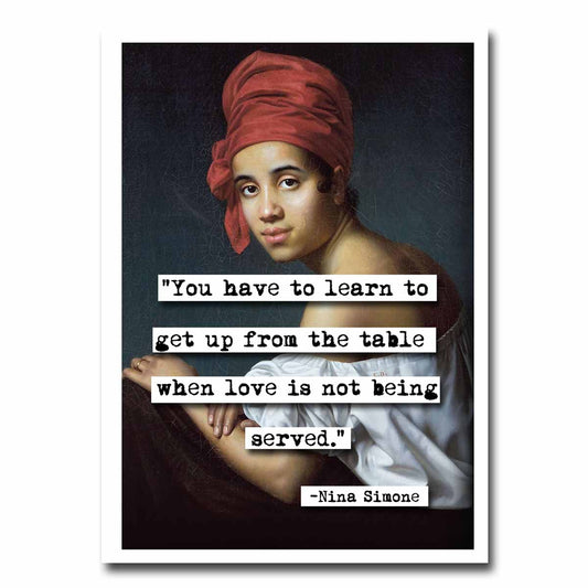 Nina Simone Need to Learn Quote Blank Greeting Card