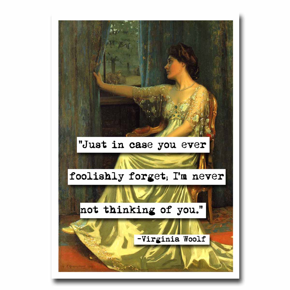 Virginia Woolf Thinking Of You Quote Blank Greeting Card