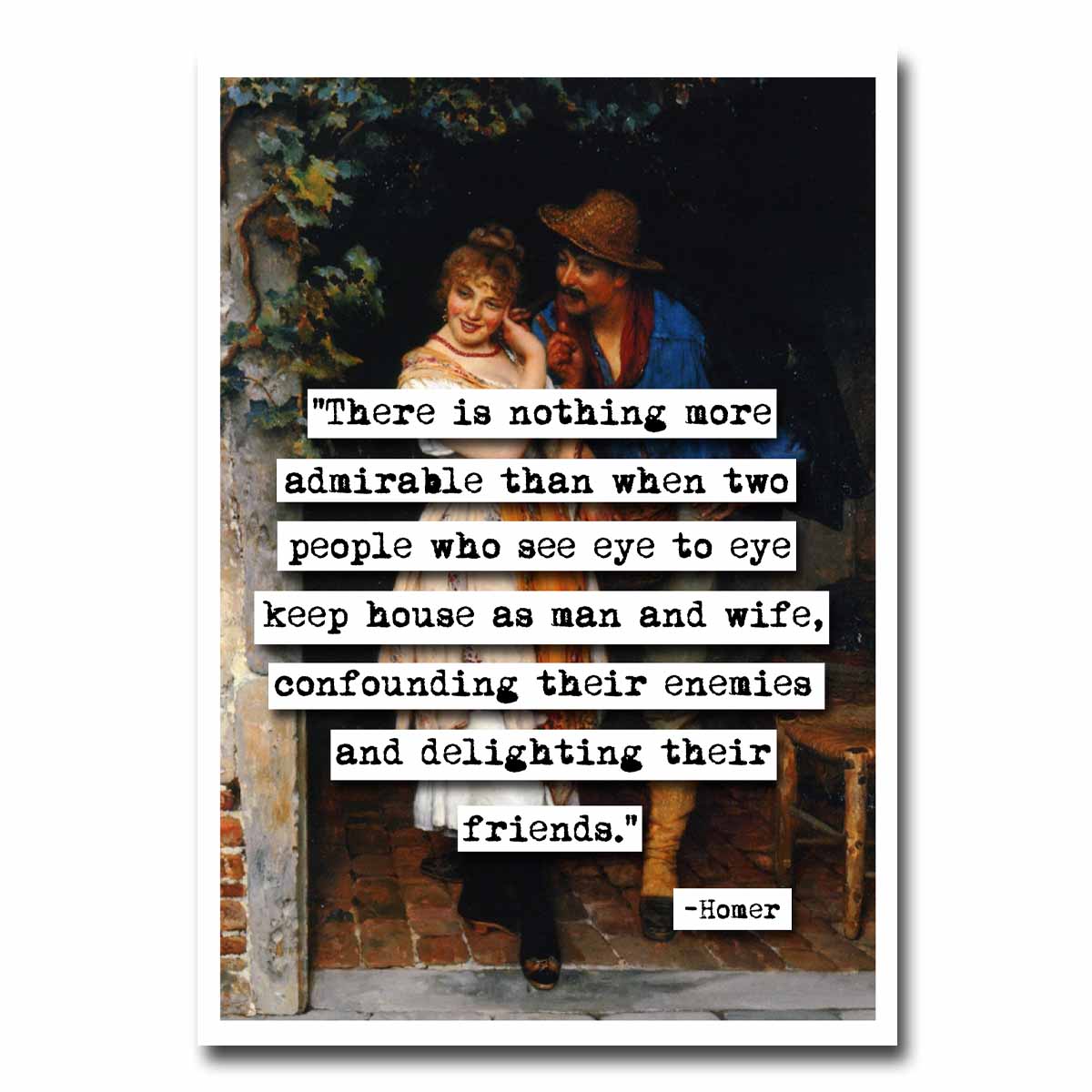Homer Man and Wife Quote Blank Greeting Card