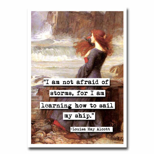 Louisa May Alcott Learning To Sail My Own Ship Quote Blank Greeting Card