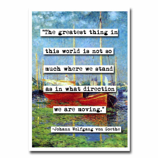 Goethe What Direction We Are Moving Quote Blank Greeting Card