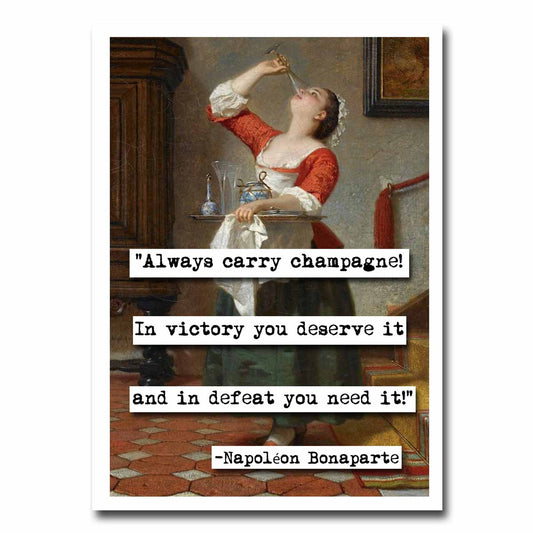 Napoleon Bonaparte Champagne Quote Blank Greeting Card