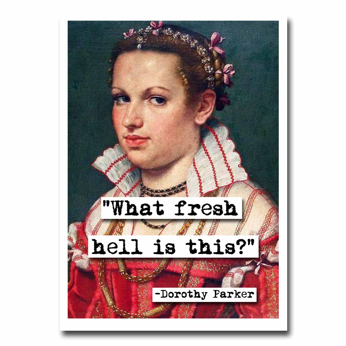Dorothy Parker Fresh Hell Quote Blank Greeting Card