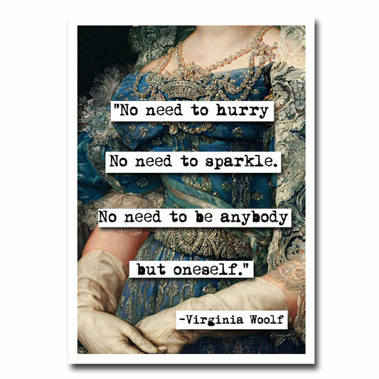 Virginia Woolf No Need Quote Blank Greeting Card