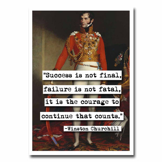 Winston Churchill Success Quote Blank Greeting Card