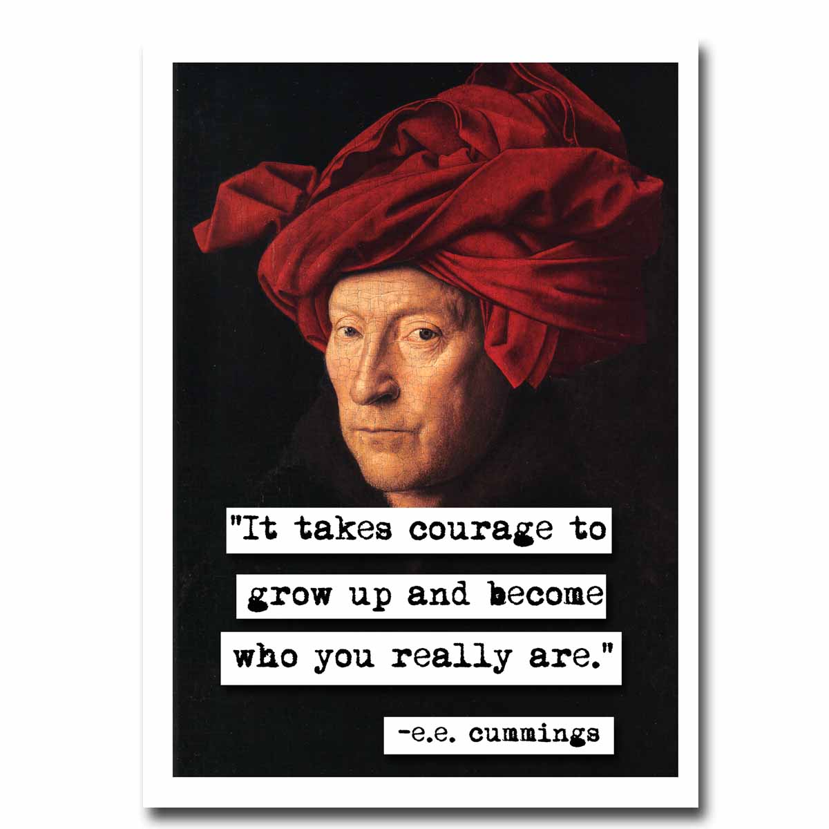 e.e. cummings It Takes Courage  Quote Blank Greeting Card